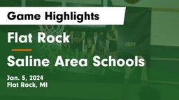 Flat Rock  vs Saline Area Schools Game Highlights - Jan. 5, 2024