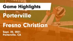 Porterville  vs Fresno Christian Game Highlights - Sept. 20, 2021