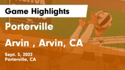 Porterville  vs Arvin , Arvin, CA Game Highlights - Sept. 3, 2022