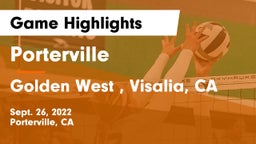 Porterville  vs Golden West , Visalia, CA Game Highlights - Sept. 26, 2022