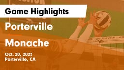 Porterville  vs Monache  Game Highlights - Oct. 20, 2022