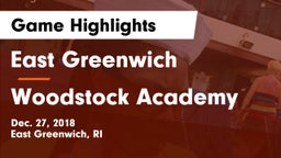 East Greenwich  vs Woodstock Academy Game Highlights - Dec. 27, 2018