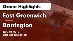 East Greenwich  vs Barrington  Game Highlights - Jan. 10, 2019
