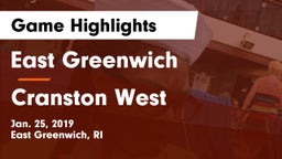 East Greenwich  vs Cranston West  Game Highlights - Jan. 25, 2019