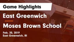 East Greenwich  vs Moses Brown School Game Highlights - Feb. 20, 2019