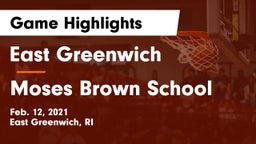 East Greenwich  vs Moses Brown School Game Highlights - Feb. 12, 2021