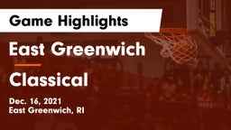 East Greenwich  vs Classical  Game Highlights - Dec. 16, 2021