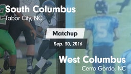 Matchup: South Columbus vs. West Columbus  2016