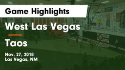 West Las Vegas  vs Taos  Game Highlights - Nov. 27, 2018