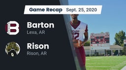 Recap: Barton  vs. Rison  2020