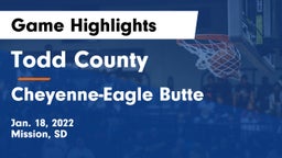 Todd County  vs Cheyenne-Eagle Butte  Game Highlights - Jan. 18, 2022