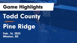 Todd County  vs Pine Ridge  Game Highlights - Feb. 16, 2023