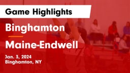 Binghamton  vs Maine-Endwell  Game Highlights - Jan. 3, 2024