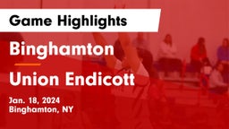 Binghamton  vs Union Endicott Game Highlights - Jan. 18, 2024