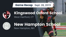 Recap: Kingswood Oxford School vs. New Hampton School  2019
