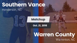 Matchup: Southern Vance vs. Warren County  2016