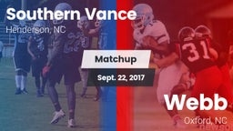 Matchup: Southern Vance vs. Webb  2017