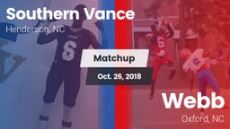 Matchup: Southern Vance vs. Webb  2018