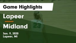 Lapeer   vs Midland  Game Highlights - Jan. 9, 2020