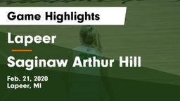 Lapeer   vs Saginaw Arthur Hill Game Highlights - Feb. 21, 2020