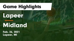 Lapeer   vs Midland  Game Highlights - Feb. 26, 2021