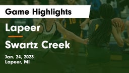 Lapeer   vs Swartz Creek  Game Highlights - Jan. 24, 2023