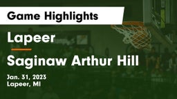 Lapeer   vs Saginaw Arthur Hill Game Highlights - Jan. 31, 2023