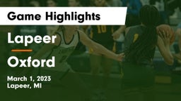 Lapeer   vs Oxford  Game Highlights - March 1, 2023