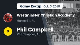 Recap: Westminster Christian Academy vs. Phil Campbell  2018