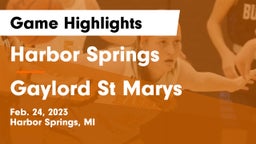 Harbor Springs  vs Gaylord St Marys Game Highlights - Feb. 24, 2023