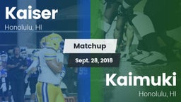 Matchup: Kaiser vs. Kaimuki  2018