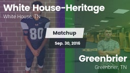 Matchup: White House-Heritage vs. Greenbrier  2016
