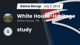 Recap: White House-Heritage  vs. study 2018