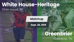 Matchup: White House-Heritage vs. Greenbrier  2019