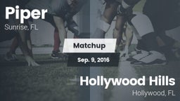 Matchup: Piper vs. Hollywood Hills  2016