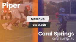 Matchup: Piper vs. Coral Springs  2016