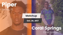 Matchup: Piper vs. Coral Springs  2017