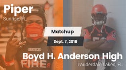 Matchup: Piper vs. Boyd H. Anderson High 2018