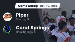 Recap: Piper  vs. Coral Springs  2018