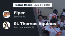 Recap: Piper  vs. St. Thomas Aquinas  2018