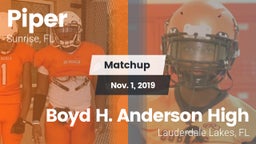 Matchup: Piper vs. Boyd H. Anderson High 2019