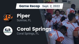 Recap: Piper  vs. Coral Springs  2022
