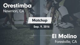 Matchup: Orestimba vs. El Molino  2016