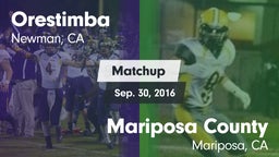 Matchup: Orestimba vs. Mariposa County  2016