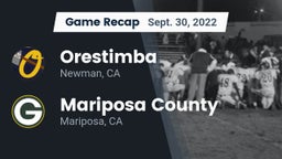 Recap: Orestimba  vs. Mariposa County  2022