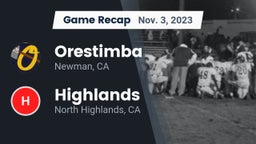 Recap: Orestimba  vs. Highlands  2023