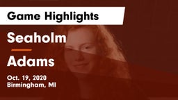 Seaholm  vs Adams  Game Highlights - Oct. 19, 2020
