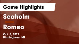 Seaholm  vs Romeo Game Highlights - Oct. 8, 2022