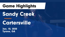 Sandy Creek  vs Cartersville  Game Highlights - Jan. 10, 2020