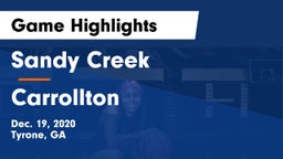 Sandy Creek  vs Carrollton  Game Highlights - Dec. 19, 2020